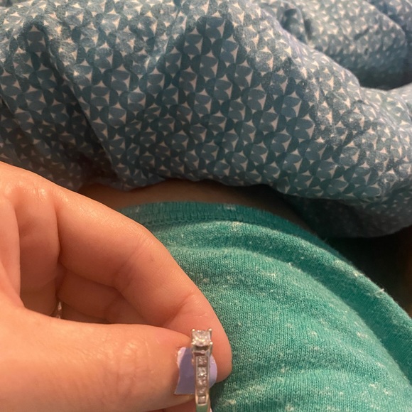 14k white gold diamond ring. Princess cut. Like new. Right at 1/2 carat. - Picture 6 of 6